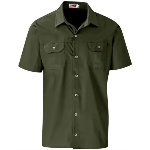 Mens Short Sleeve Wildstone Shirt Military Green Front